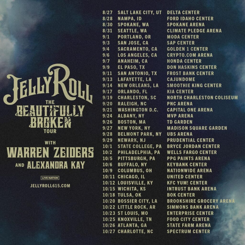 Jelly Roll Beautifully Broken Tour Flyer 2024